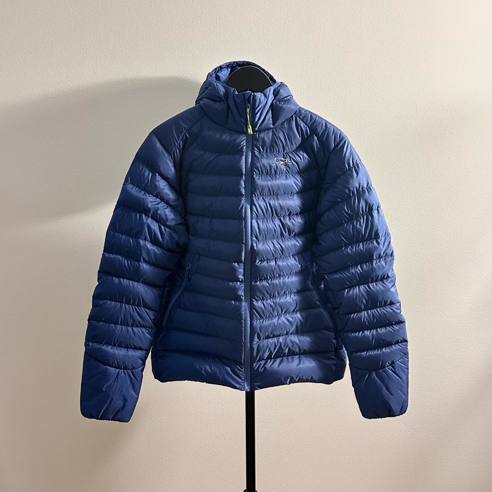 Arc’teryx Cerium Goose Down Hoody Dark Cobalt Blue Puffer Jacket Size M Women’s